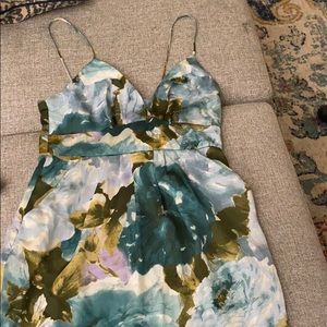 Watercolor satin dress